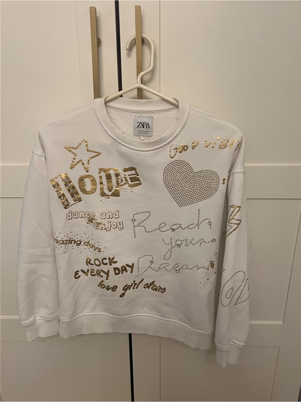 Zara Gold Embellished Sweatshirt